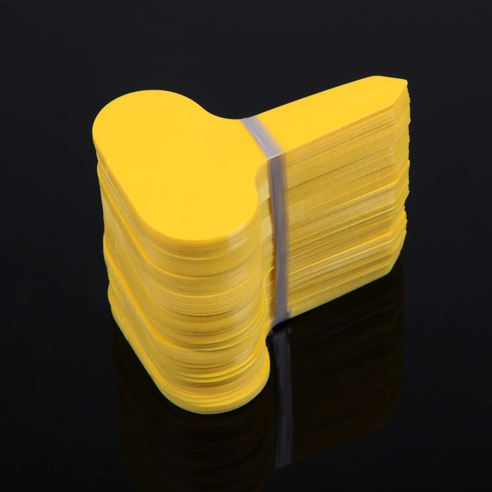 

100Pcs Nursery Plant Tag T-type Plastic Plant Label Garden Nursery Pots Planters Flower Thick Plant Tag Label Marker PVC жовтий