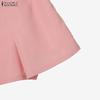 ZANZEA Women Sleeveless Vest Tops and Shorts Summer Two Piece Suit Sets