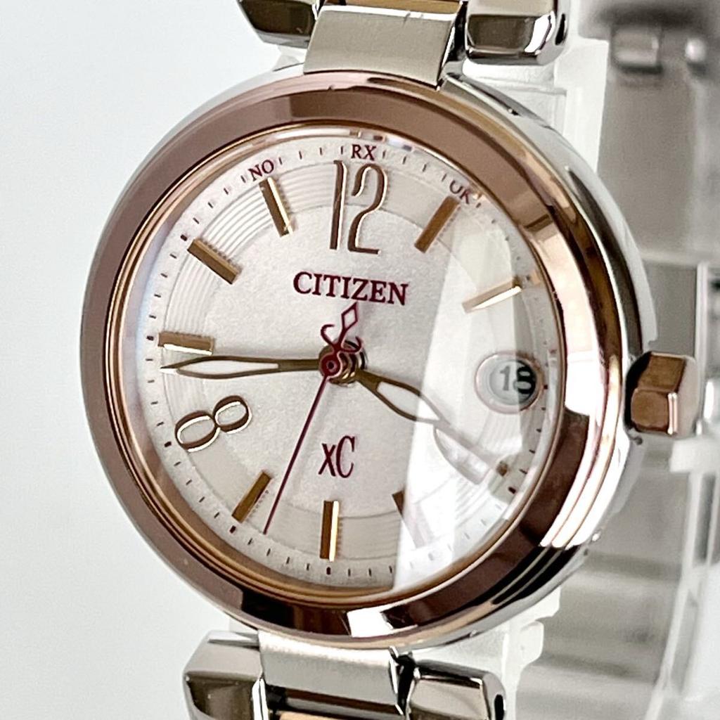 CITIZEN Polished xC Excellent Gold with White S2423 Women's Watch, Radio-Controlled Solar, Dial
