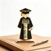 Yousheng Graduate Cap and Gown Wallet Solid Wood Cash Holder Bachelor's Uniform Shape Cash Holder with Class of 2026 Logo Detachable Base Graduation