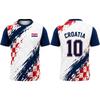 Kids Men's Croatia Soccer Jersey Checkerboard Folk Pattern Graphic Quick Dry Breathable Football Training T-Shirt for Fans