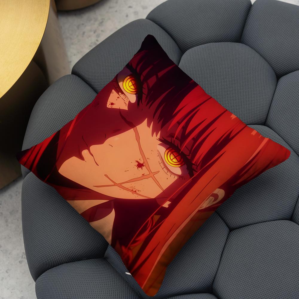Anime Makima Chainsaw Man Cushion Cover Reversible Plush Pillow Cover – For car, sofa, bedroom, perfect as a gift.