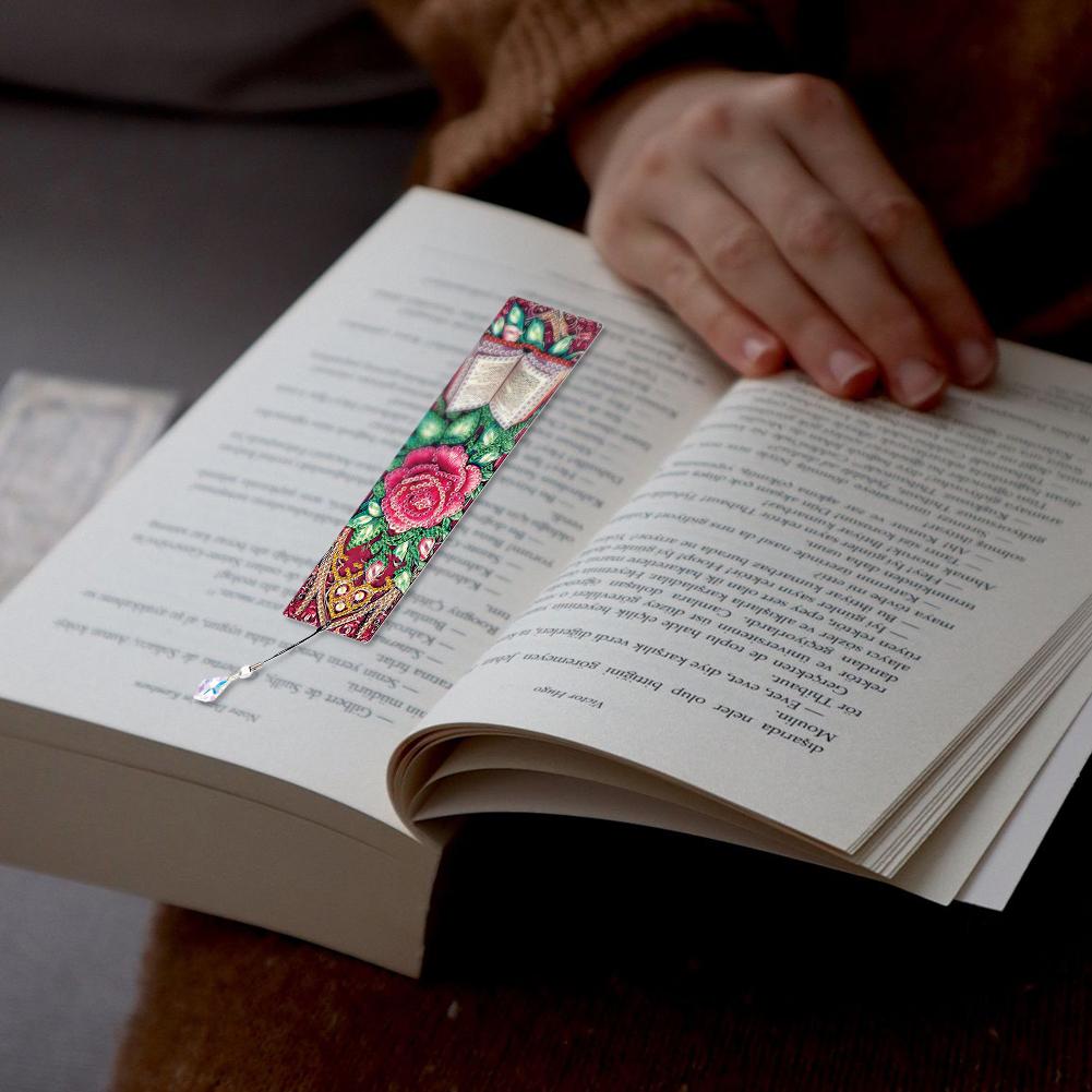4Pcs Special Shape Dragonfly Diamond Bookmark Art Projects 5D DIY Diamond Painting Bookmark Diamond Art Bookmark with Pendant