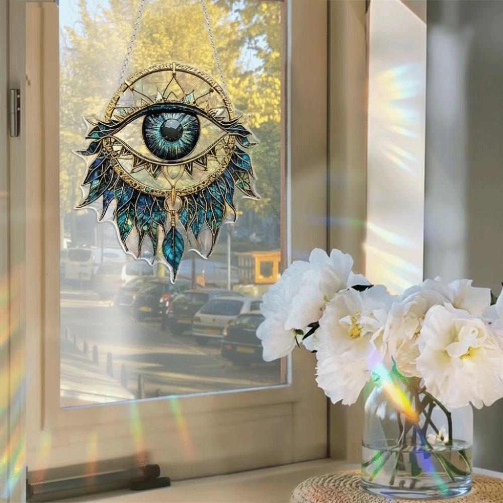 Eye Shape Evil Eye Decoration 2D Flat Hanging Pendant Wall Decoration Sun Catcher  Garden Decor