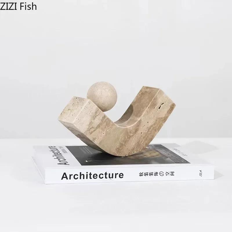 Geometryczne Łuki Kamień Naturalny Ozdoby Nowoczesne Rękodzieło Dekoracja Biurka Kreatywna Geometria Dzieło Sztuki Posąg Estetyka Pomieszczenia Wystrój