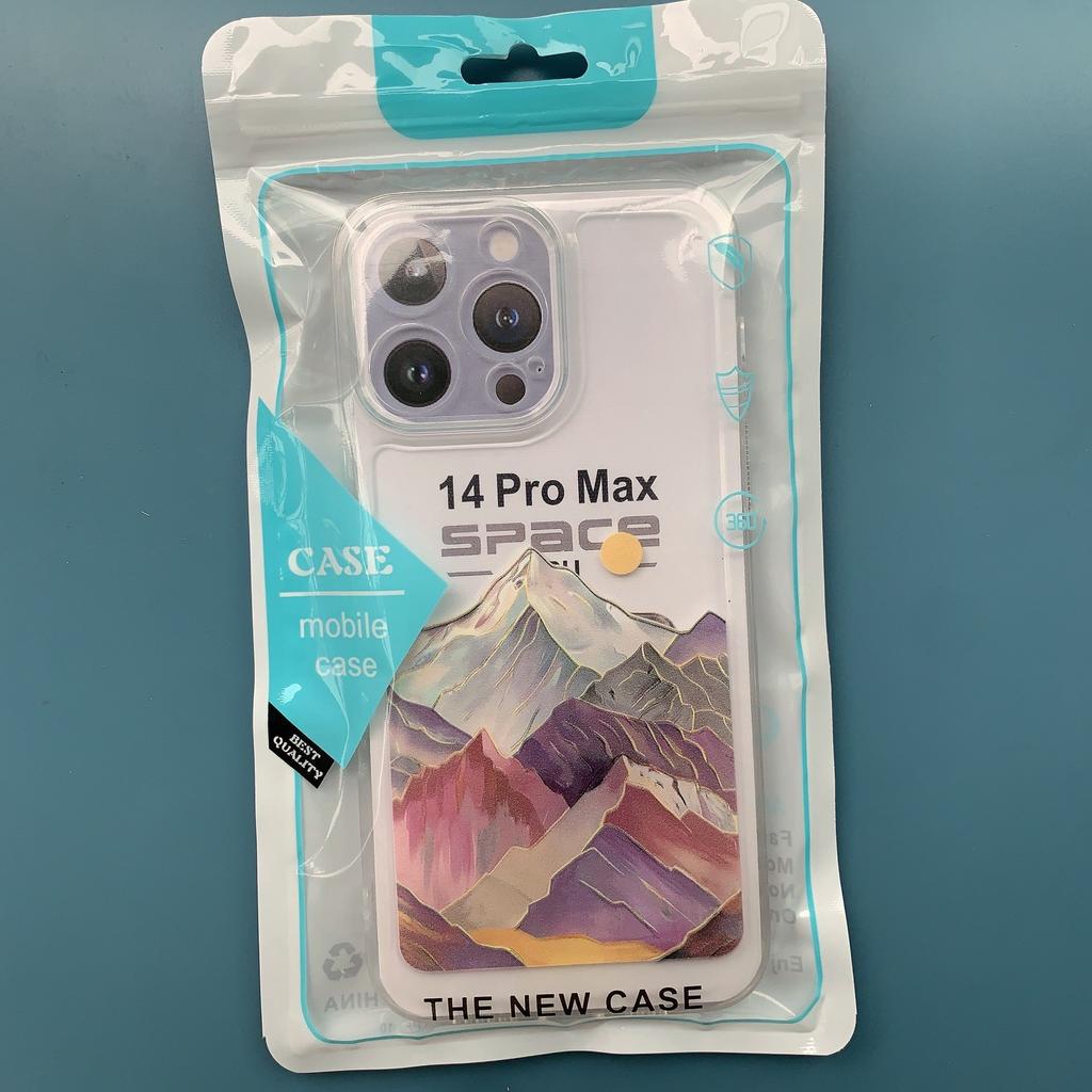 Shilai Run Mobile Phone Case Suitable for IPhone16promax Transparent Couple Creative Painting 15/14 Protection Case