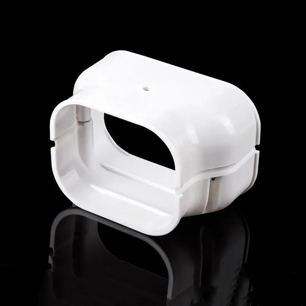 75*65mm Klimaanlagen-Leitungsset-Abdeckungssystem PVC Weiß Verbindungsendkappe Abdeckung Flacher Winkel Witterungsbeständig Wandkappe Klimaanlagenrohr