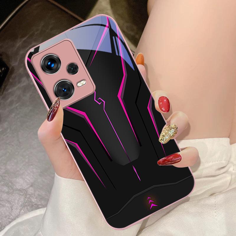 Cool Mech White For Xiaomi 14 Ultra 13 Lite Redmi Note 13 11 Pro 12 Plus Poco X6 3 Pro F4 6 GT Tempered Glass Phone Case