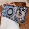 Glitter Diamond for  Bracket Case for For Iphone 16 17 Pro Max 1 14 13 Camera Protector Holder Stand Bling Gradient Cover