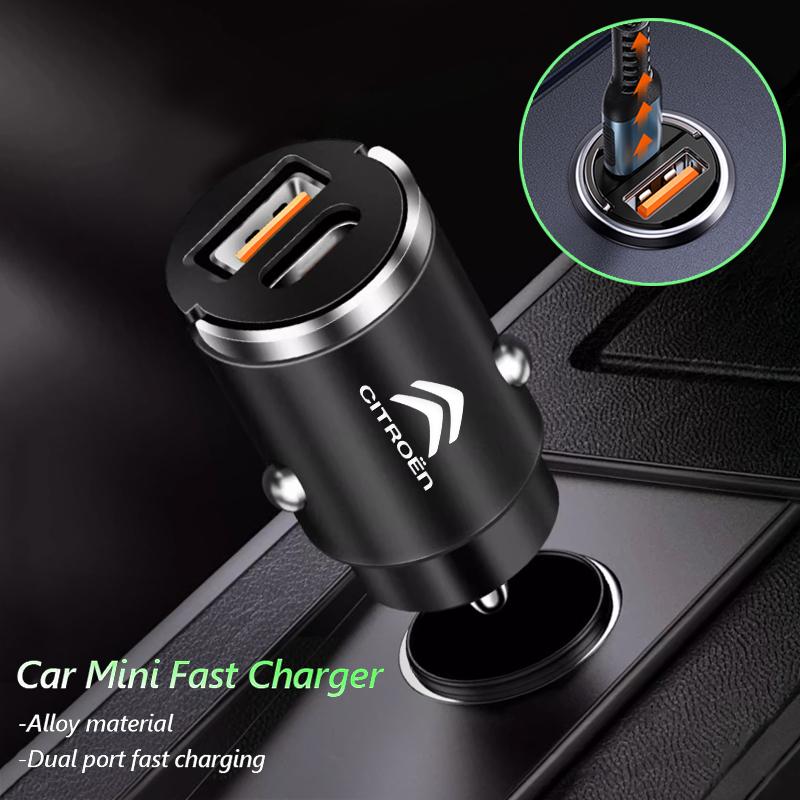 Car Cigarette Lighter Charger QC3.0 USB Type C Car Phone Fast Charging For Citroen C3 C4 C5 C1 C2 Berlingo Celysee Xsara Picasso