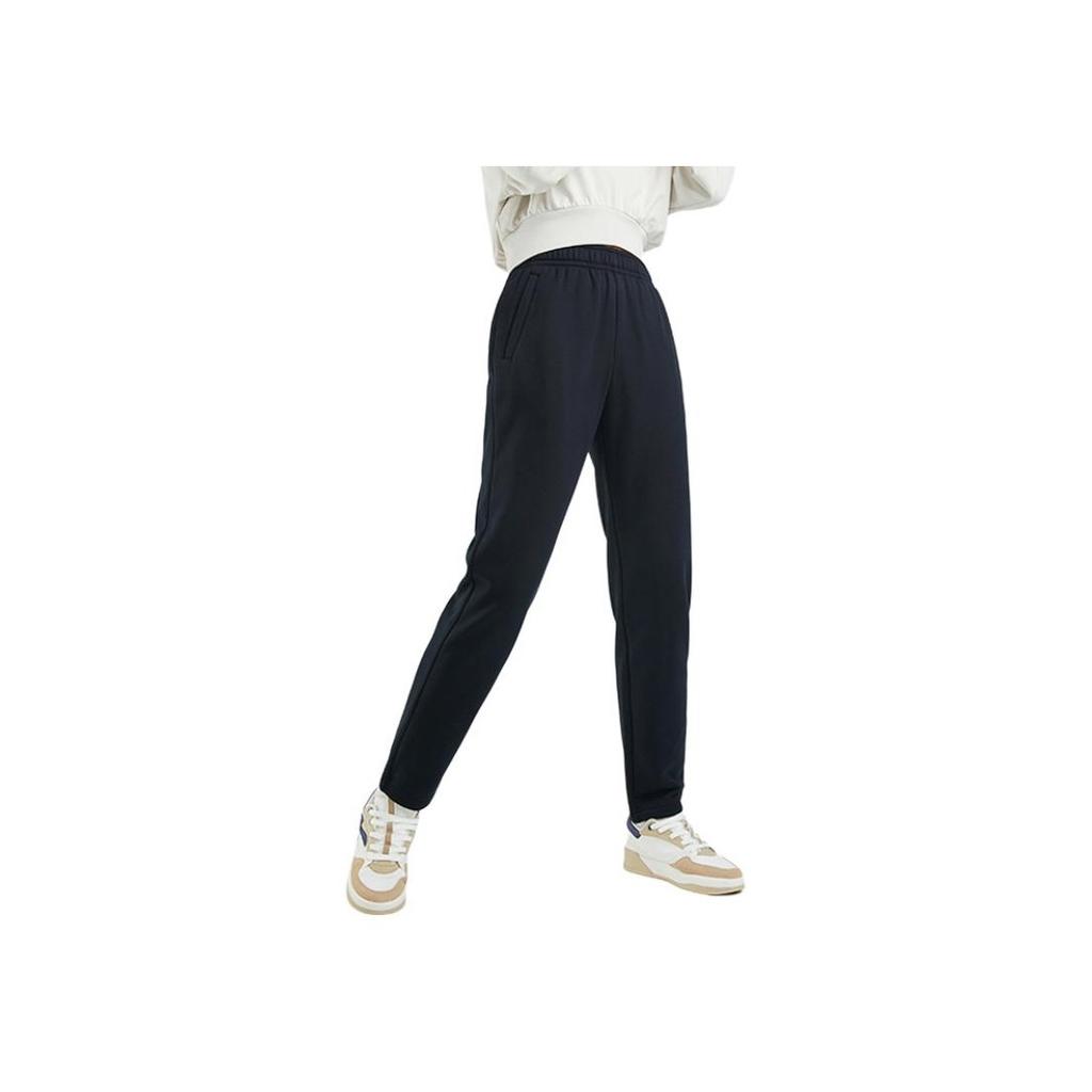 Anta Breathable Drawstring Knitted Sports Pants Women bottoms Basic-Black 962517307S-1