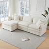 Ultra-weiches Modulsofa, aus Chenille und Massivholz, schneller Aufbau