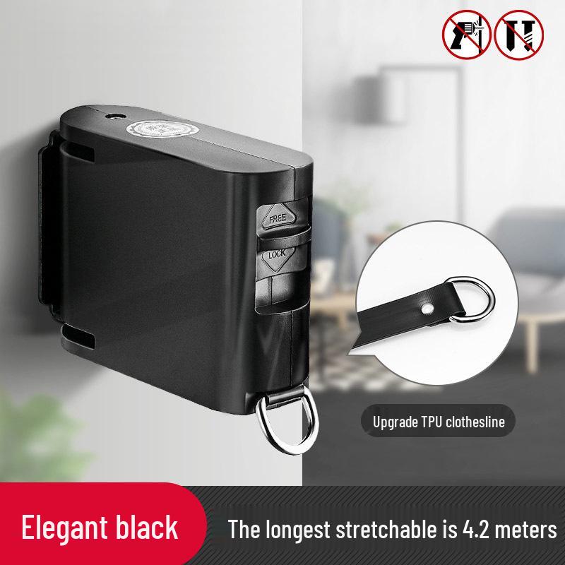 No-Drill Indoor Wall-Mounted Retractable Clothesline