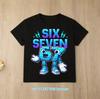 summer short sleeve, cartoon print 2026 personalized digital 67   T-shirt for boys and girls, family style, casual top