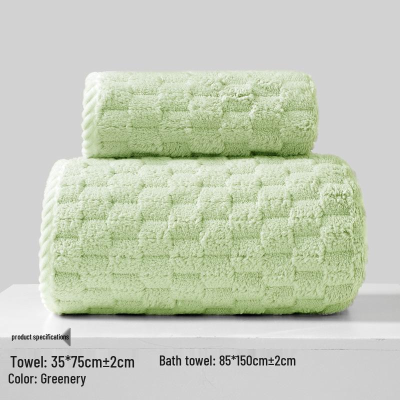 Xiangfengyun Dorge Large Coral Fleece Bath Towel Set - Extra Thick, Soft, and Absorbent (85x150 cm)