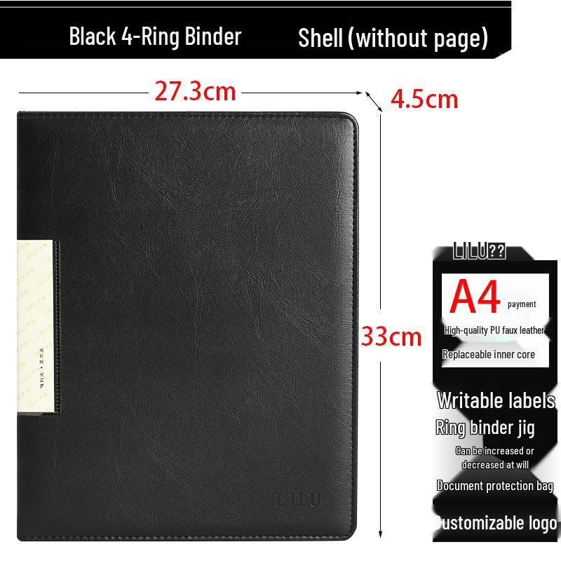 Transparent A4 Ring Binder: Black, Punchable, Photo Album, Contract Archive Folder