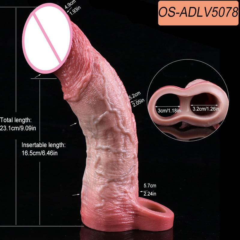 SXXY Skin Feeling Wireless Control Vibrating Penis Sleeve Cock Ring Girth Increase Sheath Extender Vaginal Anal G-Spot