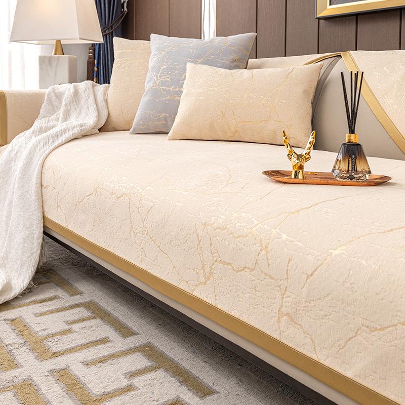 Sofa Cushion Universal In All Seasons, High-End Non-Slip  New Light Luxury Solid Wood Leather Sofa Cover, Cloth Seat Cushion Customization