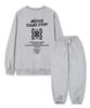 TI.GLAKE Big Logo Story Fleece-Lined Sweatshirt Jogger Training Pants Set Gray