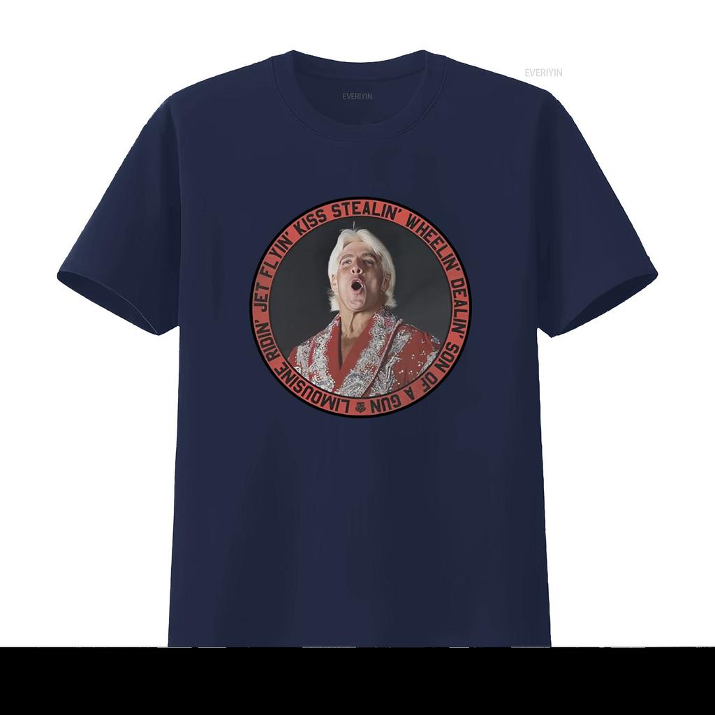 Ric Flair Mens Kiss Stealin Jet Flyin Wheelin Dealin Son Of A Gun T Shirt New L Vintage Washed Slightly Graphic Unisex