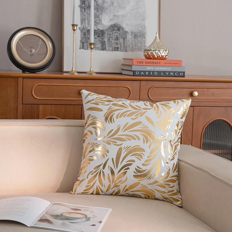 17x17in Hot Stamping Pillow Sofa Combination Geometric Plain Pillow Cover Multicolor Cross-border Ins Dutch Velvet Cushion Cover
