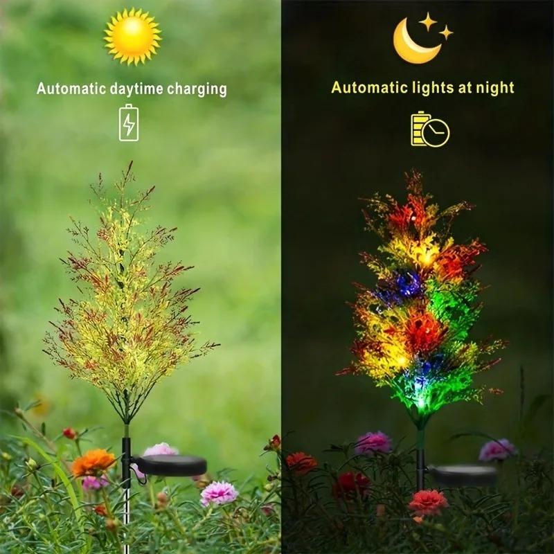 20W 2 ADET Güneş Enerjili Selvi Ağacı Işığı Led Açık Su Geçirmez Güneş Enerjili Işıklar Çim Selvi Ağaçları Lambası Bahçe Çim Peyzaj Işığı