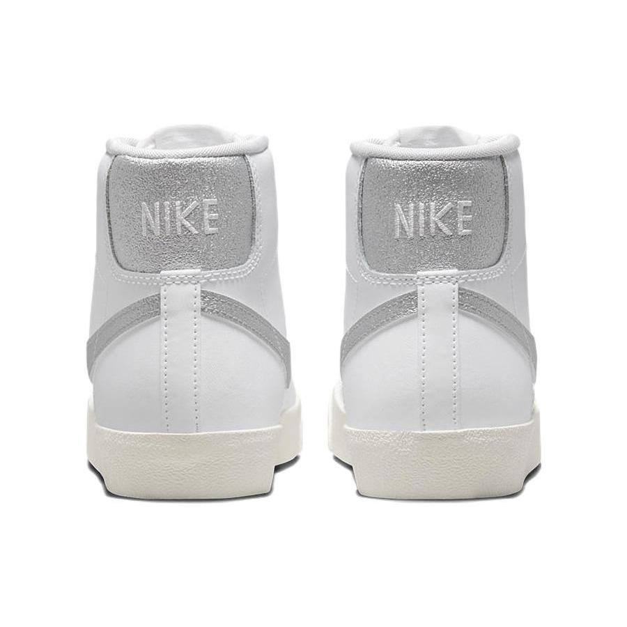 New Nike Blazer Mid 77 Essential White Metallic Silver Women's DQ7574-100