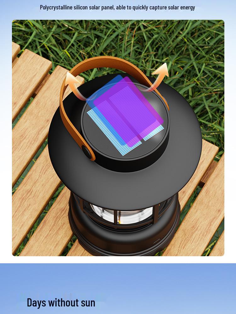 Solar-Powered Multi-Function Camping Lantern | Portable Outdoor Tent & Road Light, Kerosene Lamp-Style