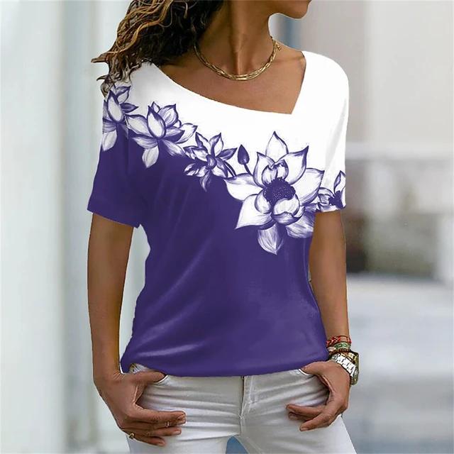 Летняя футболка с 3D-принтом цветного узора — фото 22