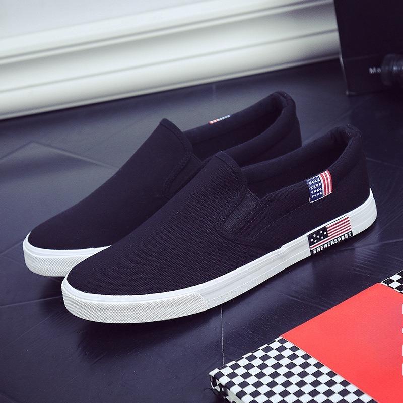 

2026 New Slip on Loafer Washed Vulcanized Flat Shoes Zapatillas Hombre Men s Classic Canvas Casual Lazy Shoes Moccasin 35 чёрный