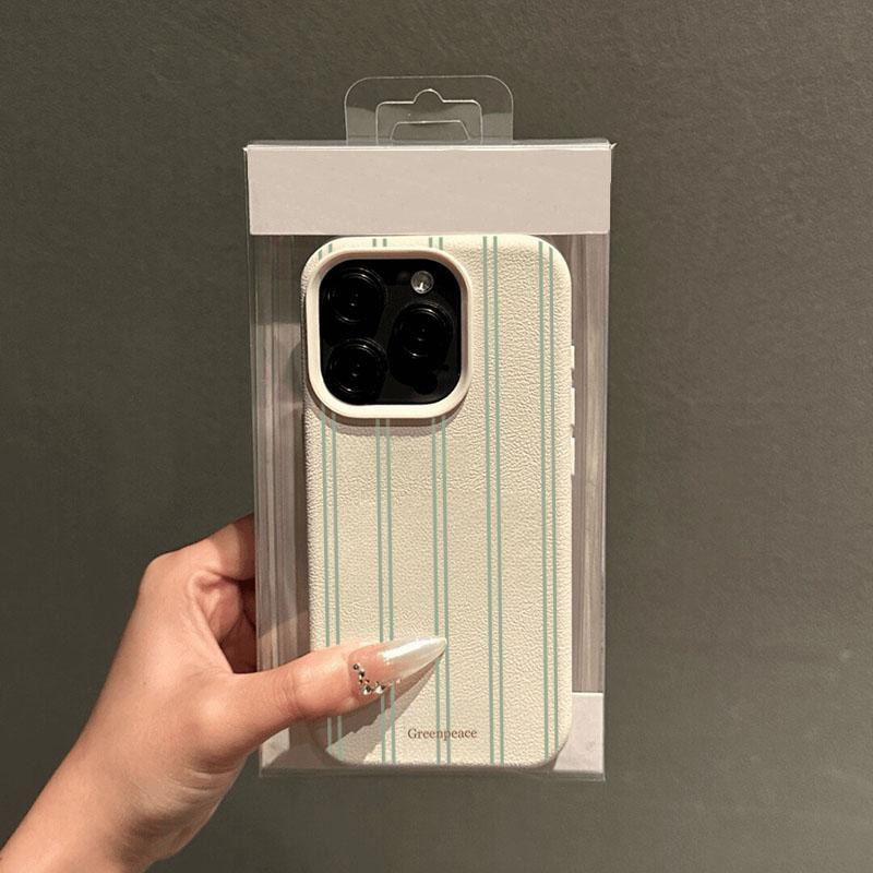 The Green Stripe Lichee Pattern Phone Case For Xiaomi Redmi Note 14 13 12 Pro Plus 5G 12S 11 10 14C 13C 12C Soft Silicone Cover