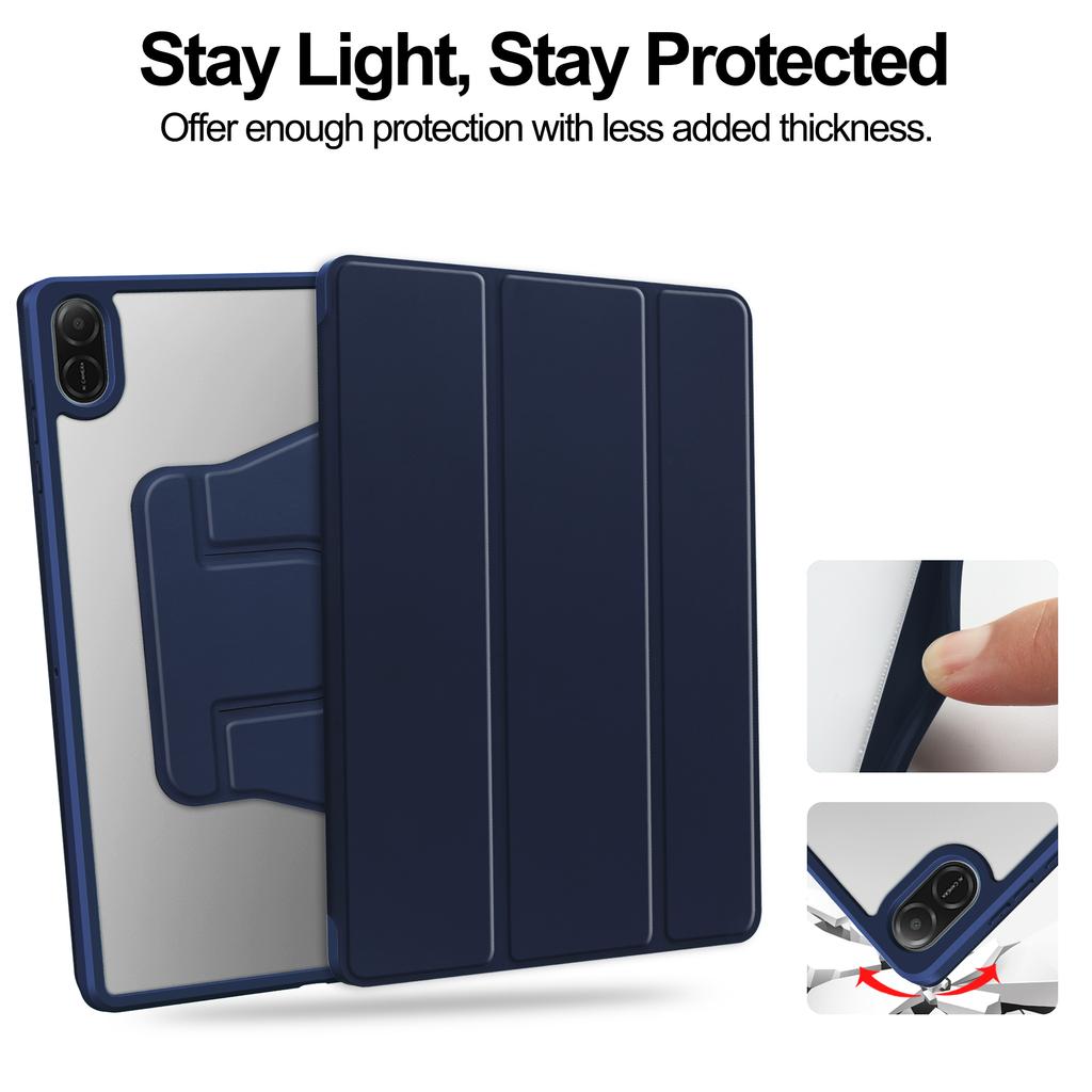 For Honor Pad X8a Case 360 Degree Rotary Stand PU Leather+Acrylic Tablet Cover (Without Keyboard)