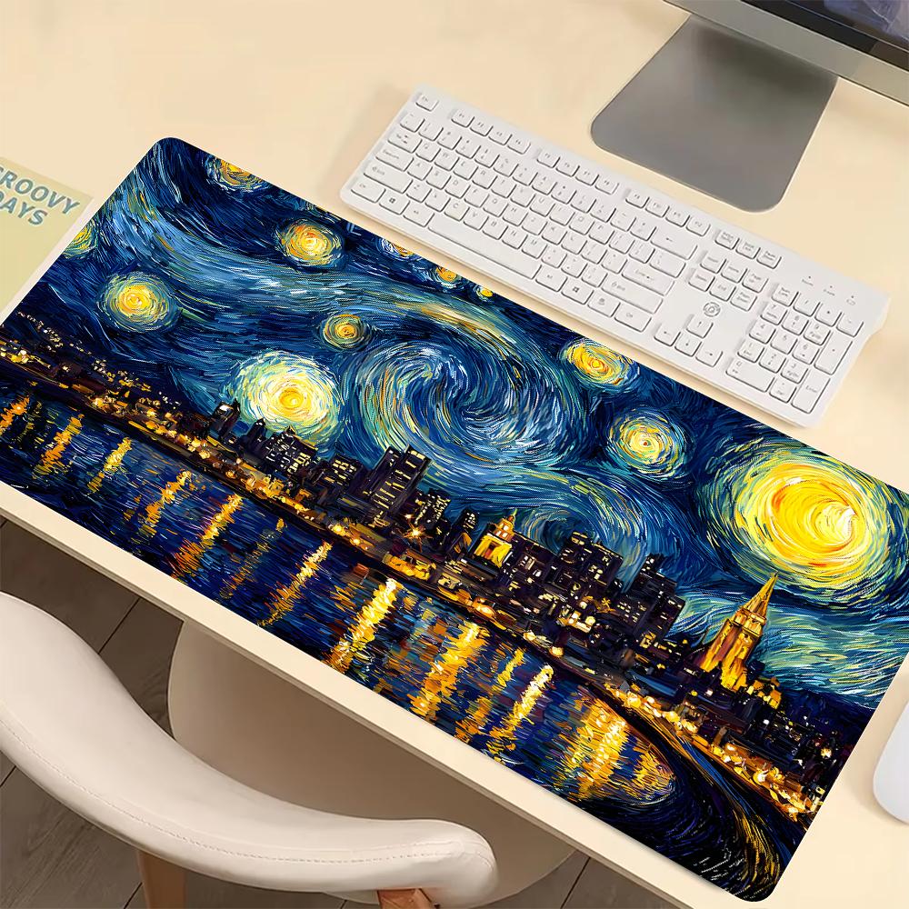 Oil Painting Landscape Mouse Pad Large Gaming Mats Nonslip Rubber Base x Desk Mat Washable Pads for Game Office Playmat
