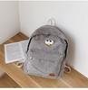 Schoolbag simple and lightweight girls backpack cute primary school bag large capacity corduroy casual backpack