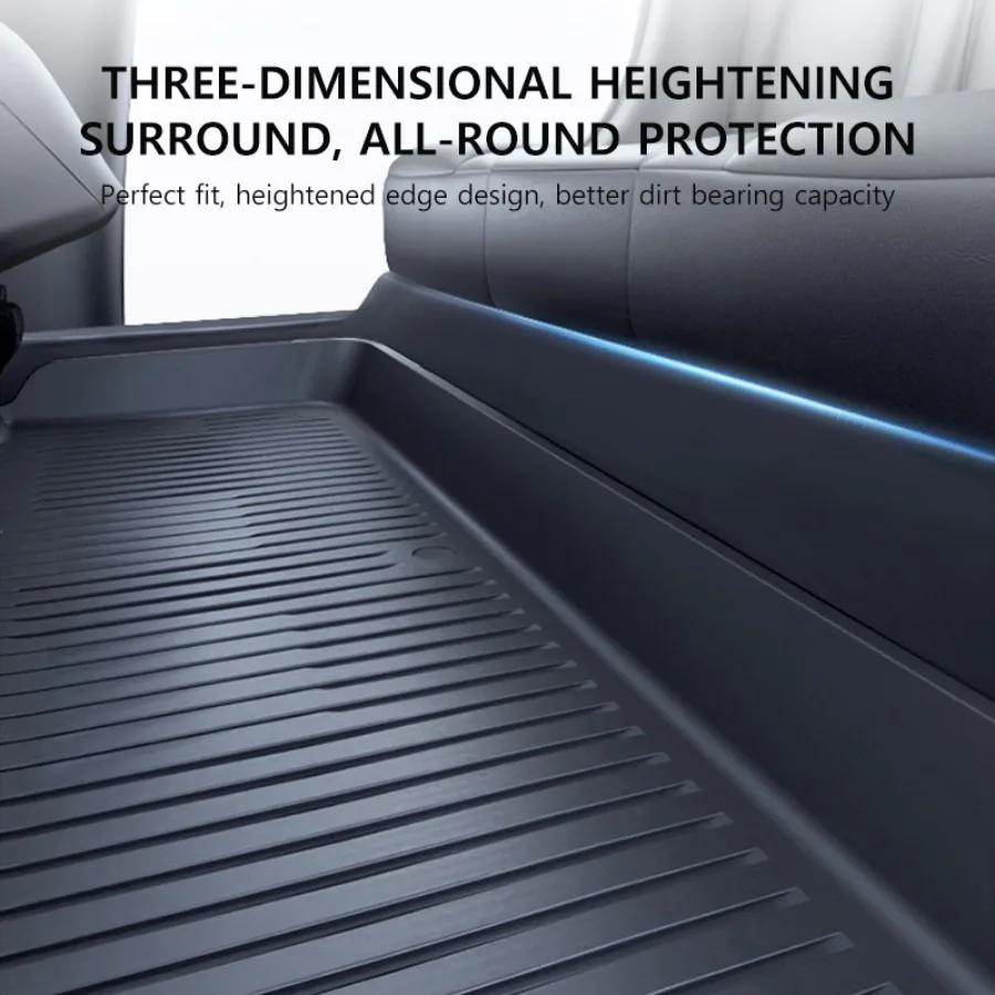 Floor Liners and Seat Back Pads for New Tesla Model Y Juniper 2025 All-Weather Waterproof TPE Trunk Mats Foot Mats Car Part