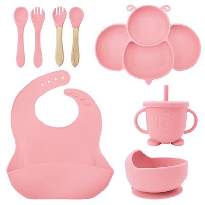 Baby Dining Plat Integrated Children's Tableware Silicone Anti Drop Suction Cup Bowl Baby Meal Supplementary Food Division