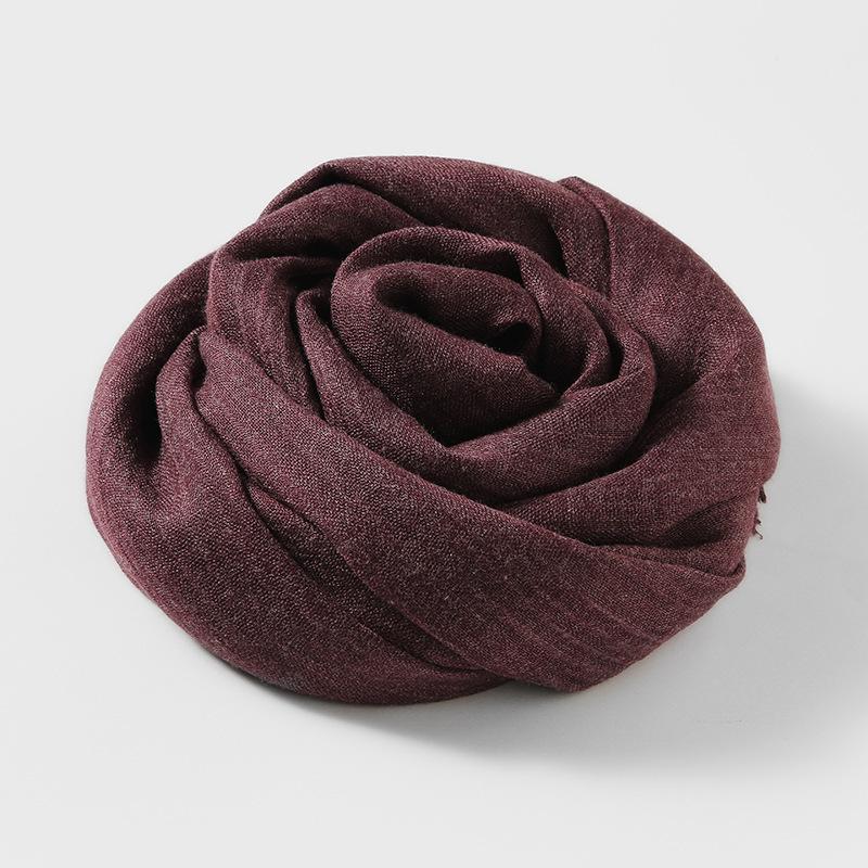 Women's Cotton Linen Artistic Solid Color Silk Scarf, Sun Protection Beach Neck Scarf, Japanese Style Long Gauze Scarf