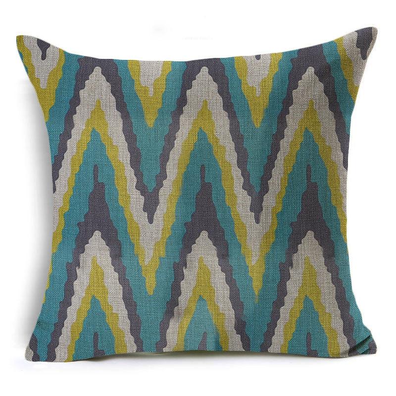 Geometric Cushion Cover Creative Simple Office Linen Pillow Case Modern Style Waist