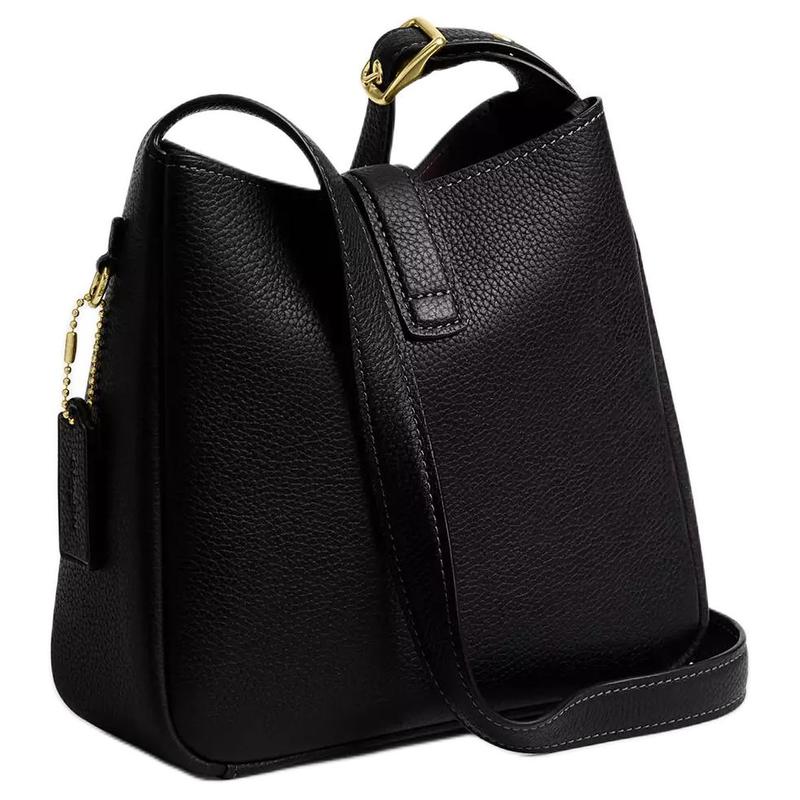 Coach Hadley 20 Branded Gold Hardware Calf Leather Crossbody Bag Small Women's Black