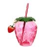 Lovely Food Grade Plastic Summer Straw Cup Cartoon Fruit Strawberry Pineapple Watermelon Water Bottle Drinkware Gift