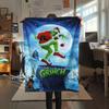 Christmas Grinch Cartoon Printing Flannel Blanket Bedroom Sofa Camping Warm Blanket Gifts for Family and friends-MJ020