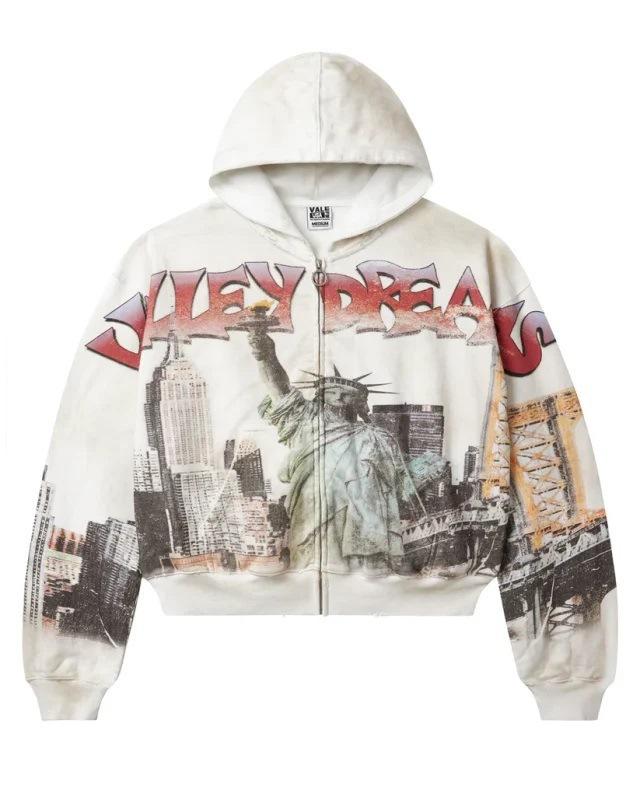 Europe, America 2025 American Graffiti Printing Men's and Women's Loose Casual Zipper Hooded Sweater Trendy Brand