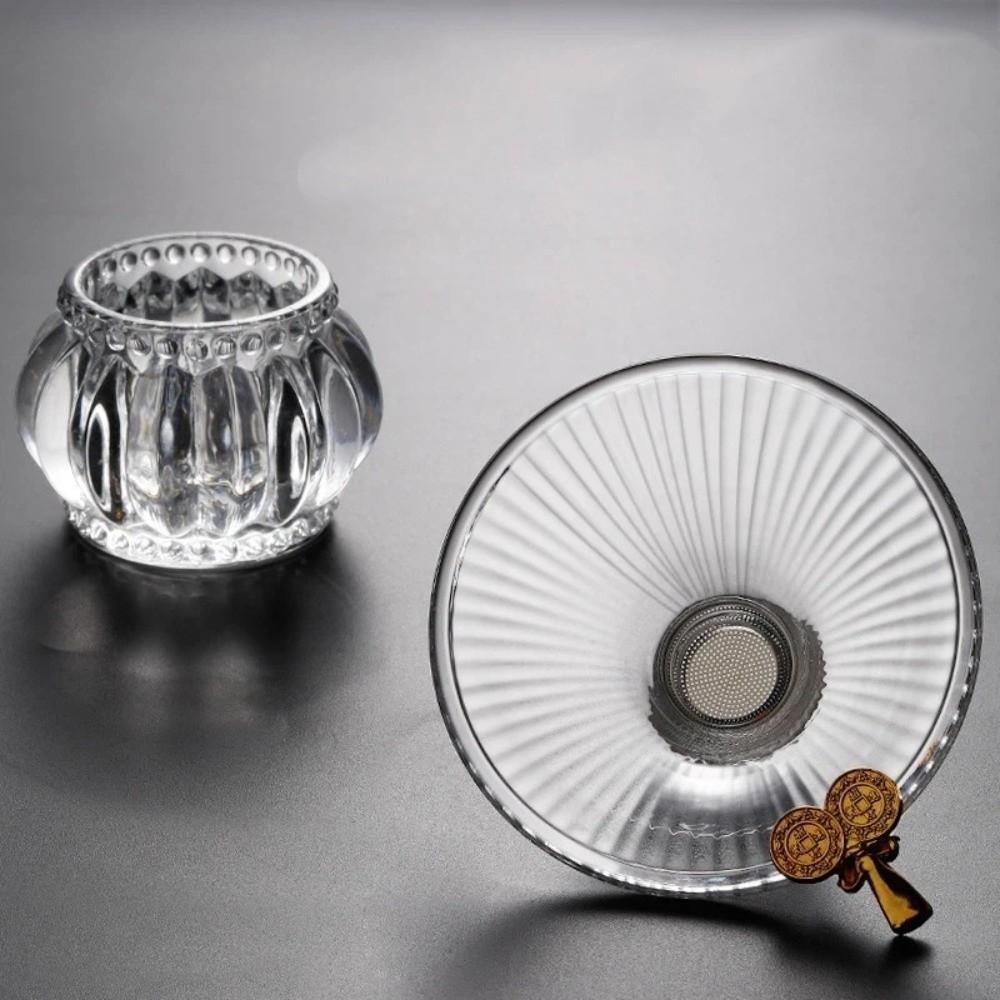 Heat-Resistant Glass Tea Strainer Transparent Thick Tea Filter Removable Japanese-Style Tea-Water Separation Strainer Office