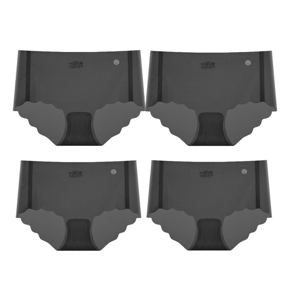 4 Stück/Set Eis-Seiden-Slips Damen-Dessous Schnell trocknend Ultradünn Nahtlos Niedrige Taille Sommer-Unterwäsche Slips