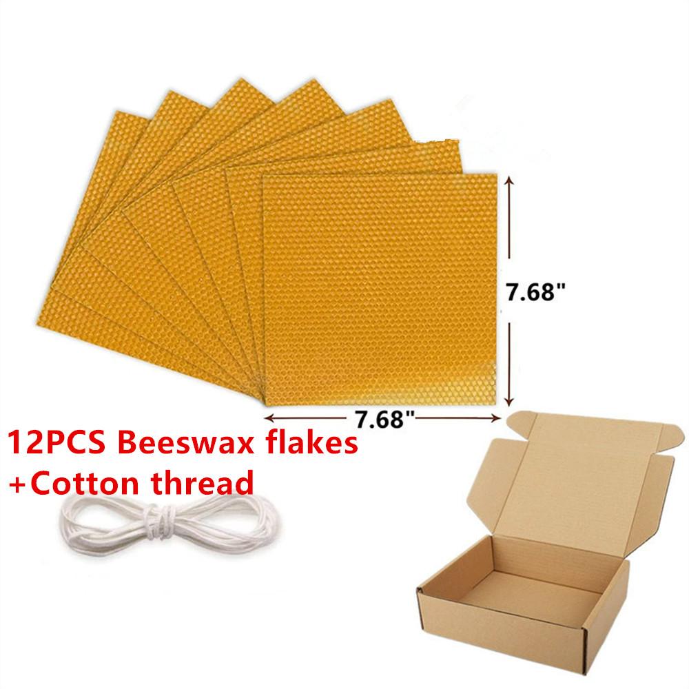 Kit de 12 Láminas Finas de Cera de Abeja Set para Velas Hechas a Mano con Panal de Abeja DIY Actividades Manuales Familiares Decoración para Cena a la Luz de Velas