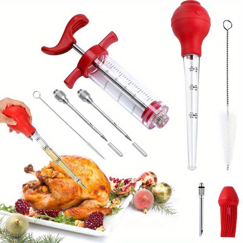 Meat Marinade Injector Syringe Kit with Needles for Cooking Flavoring Steak Poultry Turkey and Chicken Essential Kitchen Tool