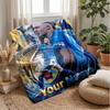 Erling Haaland Custom Name Text Flannel Blanket Soccer Logo Personalized Fleece Throw Blanket Special Gift For Sofa Bedroom Home