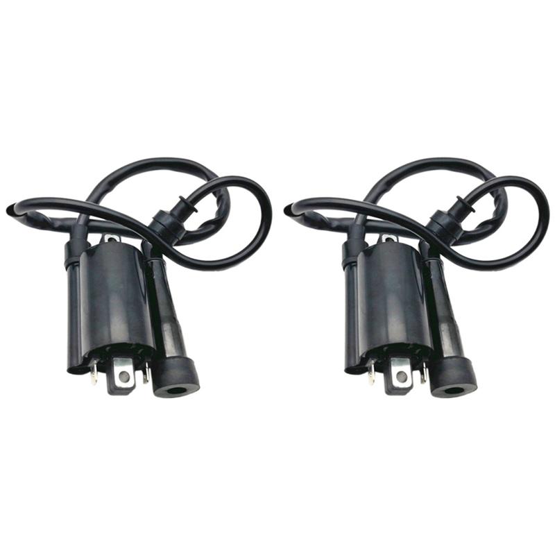 2Pcs Motorcycle Ignition Coil Ignition System Unit For Yamaha V Star 650 1999 -2014 GN250 ATV 300CC-A38G