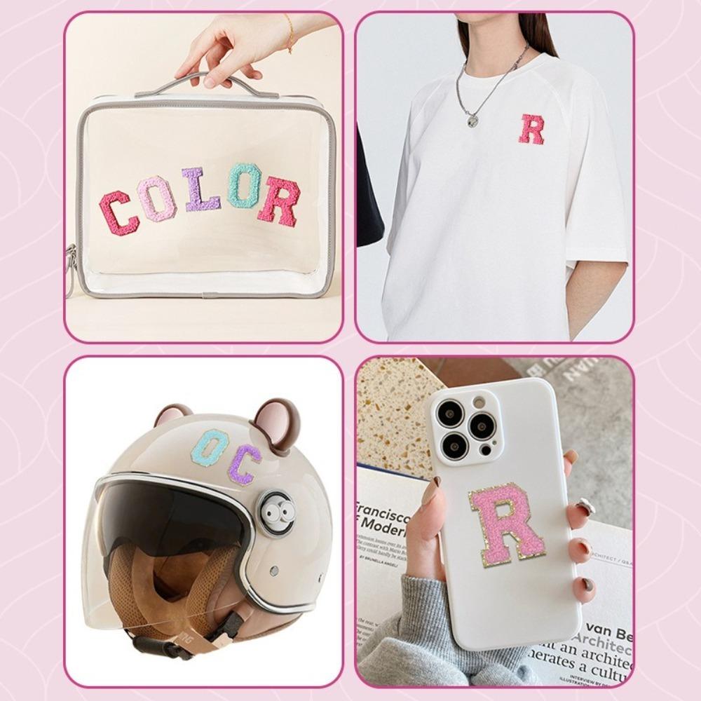26pcs A~Z English Letter Clothes Stickers Patch Stickers Towel Embroidered Fabric Applique Alphabet DIY Clothes Tape on Clothes