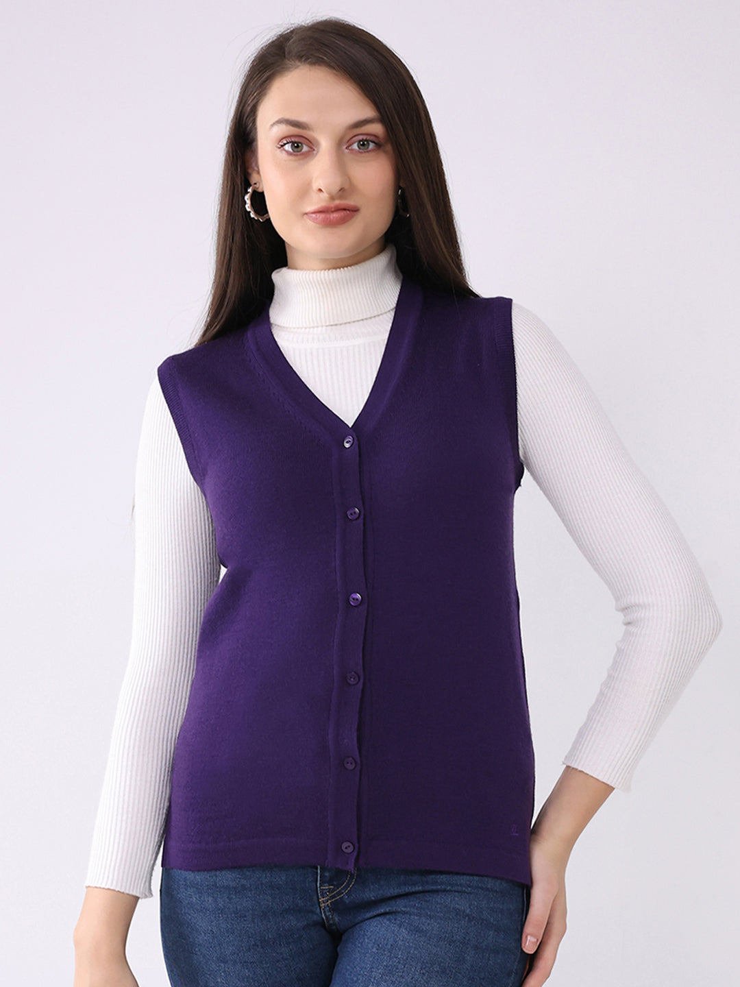 Monte Carlo Womens Regular Fit Solid Cardigan L фиолетовый